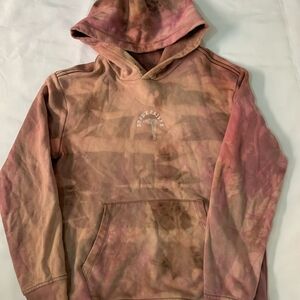 Pink and Brown Tie-Dye Sweater with Vintage Aesthetic